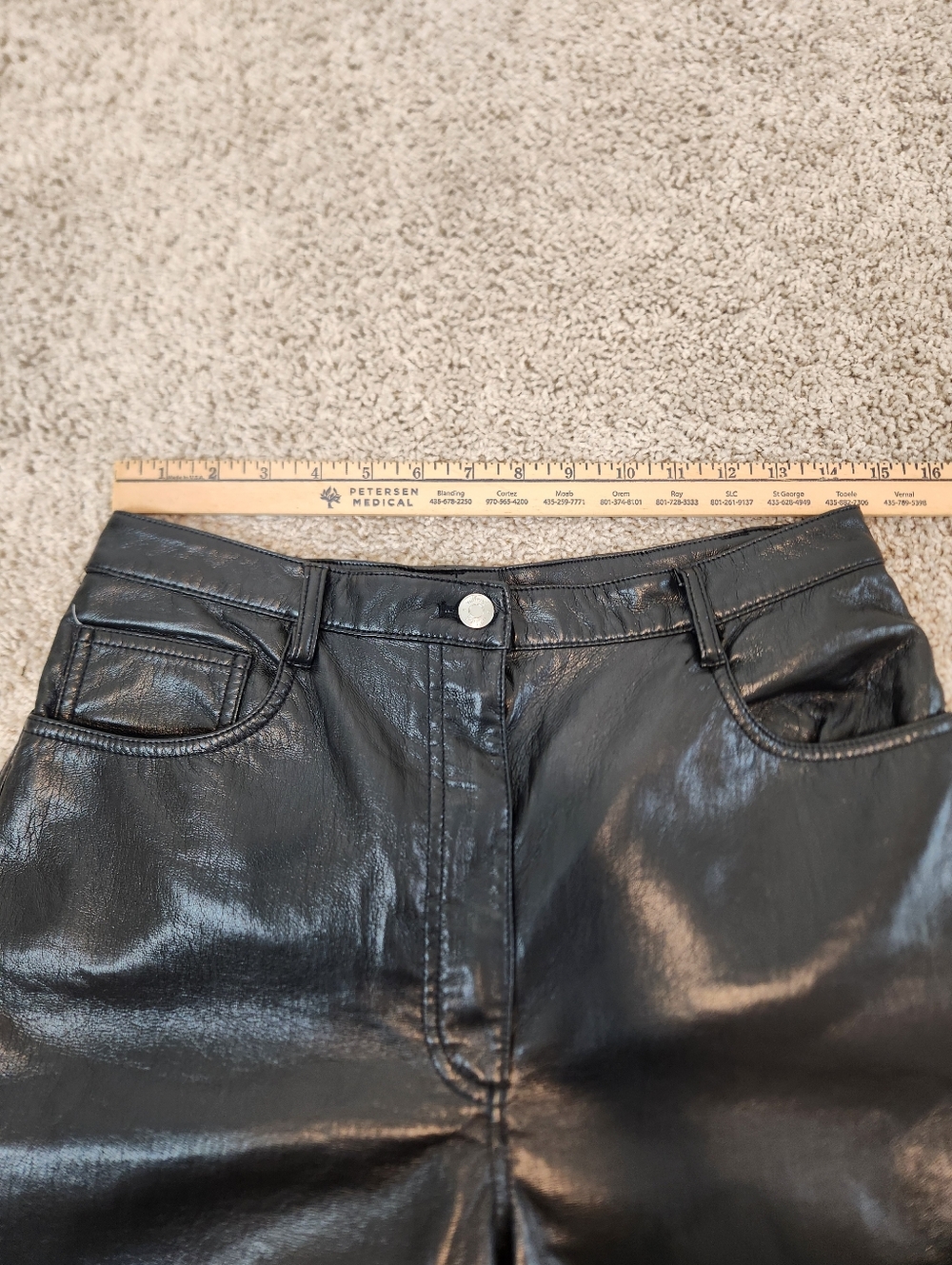 Aritzia Wilfred The Melina Faux Leather Straight Leg Pants In Black Size 14 - Picture 7 of 11